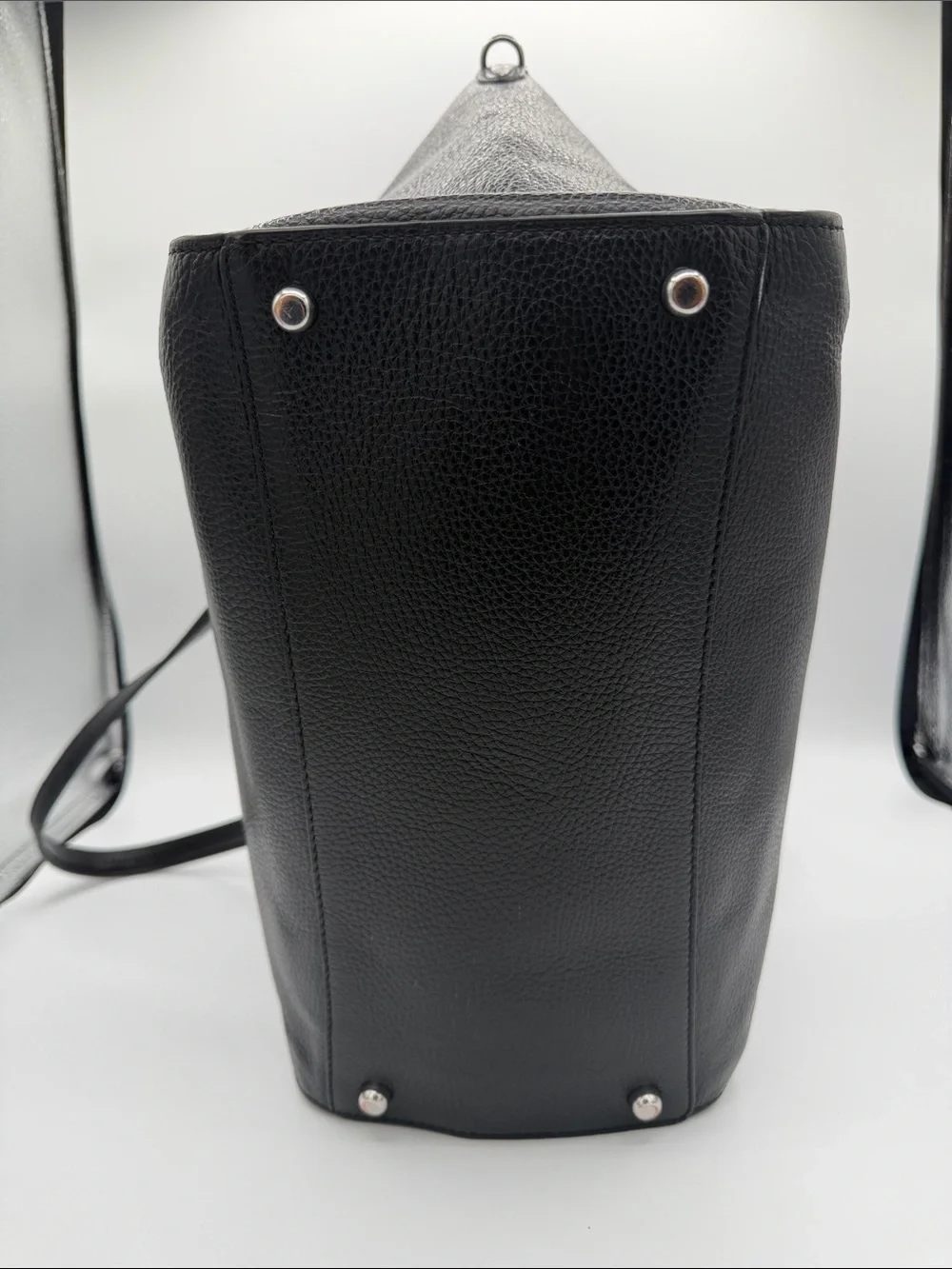 Coach Black Pebbled Leather Tote with Red Heart Charm